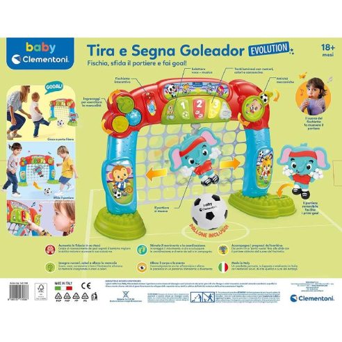 Clementoni - Tira e Segna Goleador porta calcio per bambini