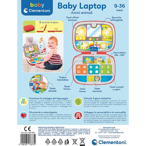 Clementoni - Baby Laptop Amici Animali  computer per bambini prezzi