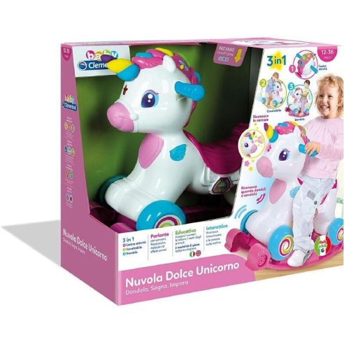 Clementoni - Nuvola Dolce Unicorno cavallo a dondolo per bambine