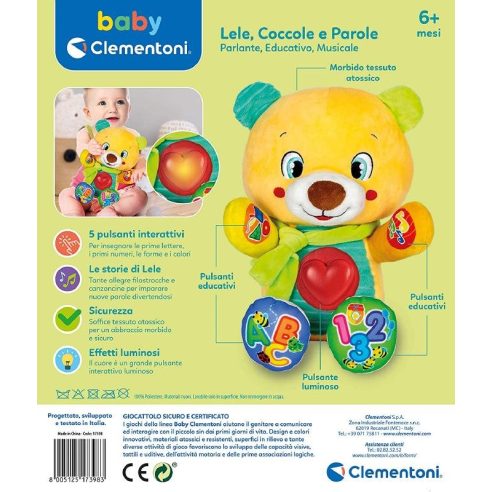 Clementoni - Lele Coccole e Parole orsetto peluche parlante per bambini prezzi bassi