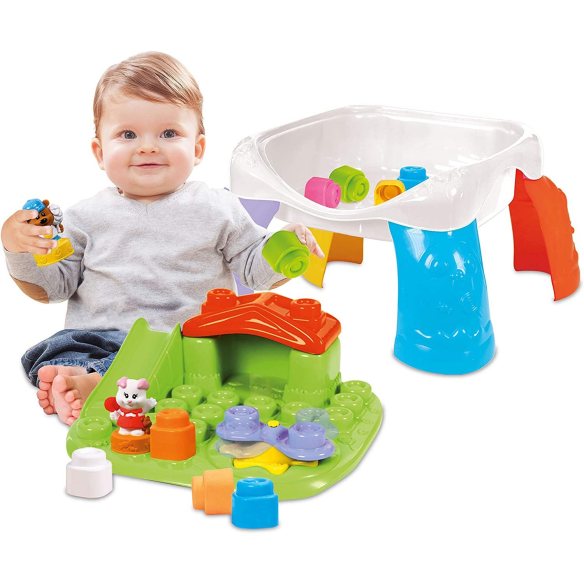 Clementoni Soft Clemmy Tavolino Sensoriale Touch & Play: Gioco Educativo 10-36 Mesi Con Mattoncini Morbidi Made In Italy