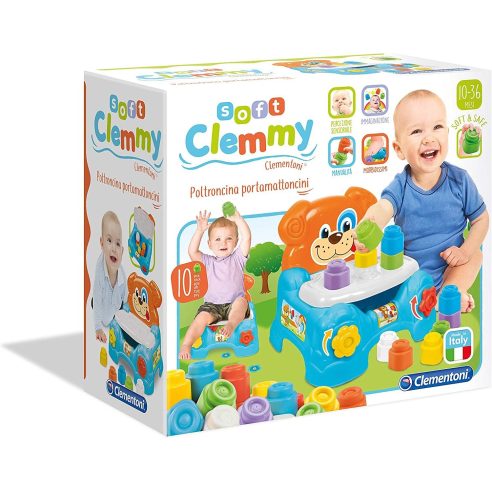 Clementoni - Poltroncina Portamattoncini gioco costruzioni morbide per bambini prezzi bassi