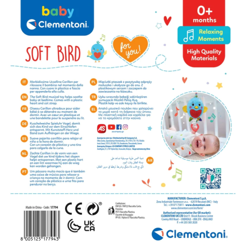 Clementoni - Soft Bird Carillon per neonati