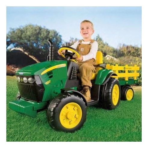 Peg Perego - John Deere Ground Force con carretto - Trattore elettrico