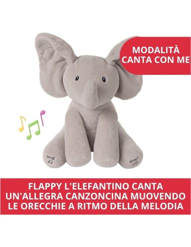 Baby Gund Elefantino che muove le orecchie e gioca a cucù
