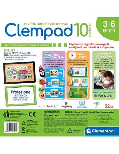 Clementoni - Clempad 10" dai 3-6anni