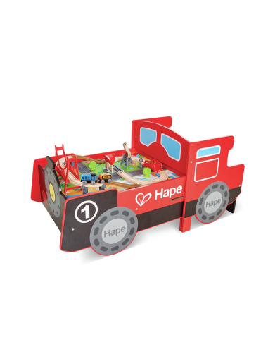 Hape Grande tavolo treno con cabina richiudibile di legno per bambini