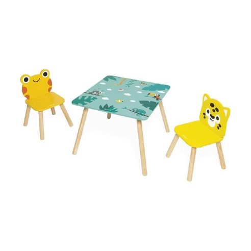 Janod - Tropik - Set Tavolo e 2 sedie in legno da bambini prezzo basso