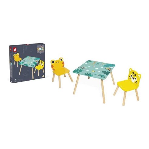 Janod - Tropik - Set Tavolo e 2 sedie in legno da bambini prezzo basso