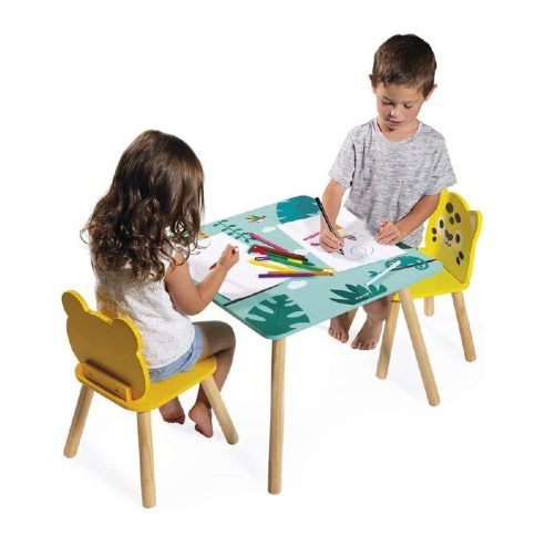 Janod - Tropik - Set Tavolo e 2 sedie in legno da bambini prezzo basso