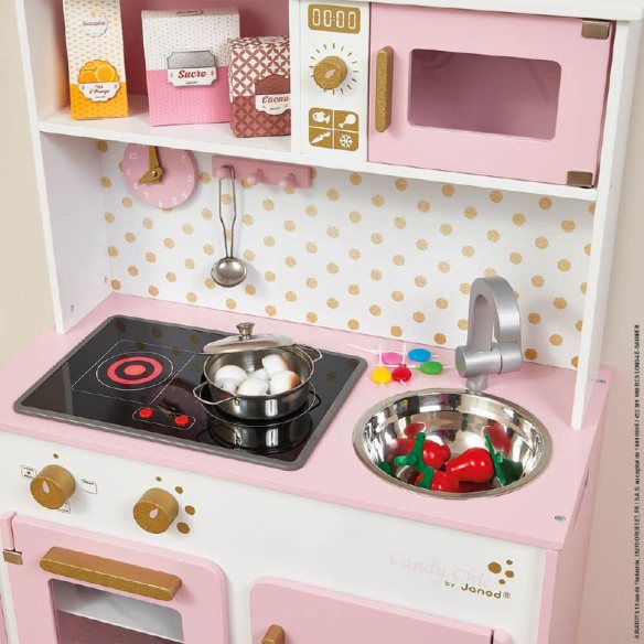 Janod - Grande cucina candy chic in legno per bambine