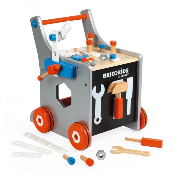 Janod - Brico' Kids - Carrello Porta Attrezzi Magnetico (Legno)