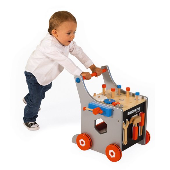 Janod - Brico' Kids - Carrello Porta Attrezzi Magnetico (Legno)
